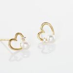 Boucles D'oreilles Puces Or Jaune Fergus Perle De Culture Oxyde - Clous d'oreilles Femme | Histoire d&rsquo;Or