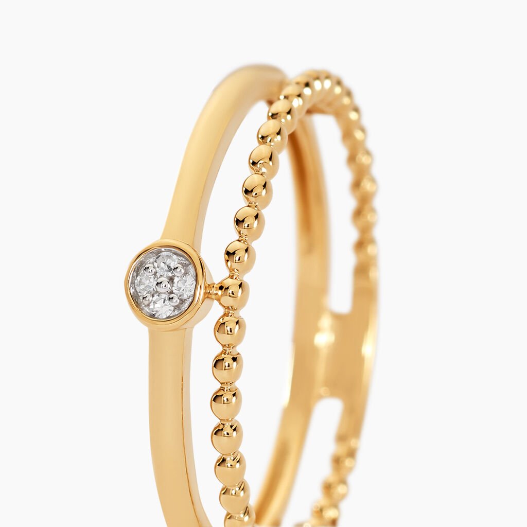 Bague Lazzaro Or Jaune Diamant - Bagues avec pierre Femme | Histoire d&rsquo;Or