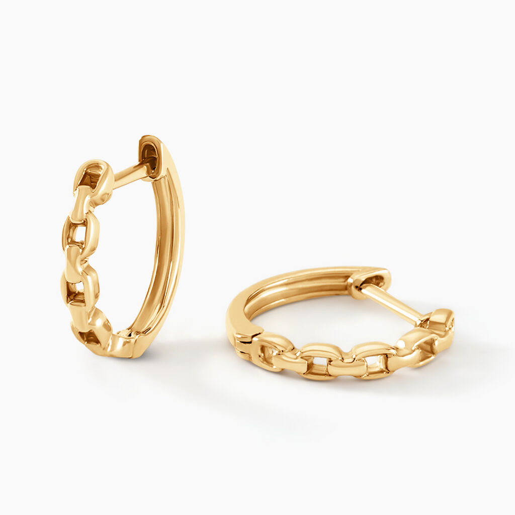 Créoles Rain Or Jaune - Boucles d'oreilles créoles Femme | Histoire d’Or