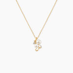 Collier Wandula Argent Dor&eacute; A L'Or 750/1000 Perle De Culture Oxyde De Zirconium - Colliers pierre Femme | Histoire d&rsquo;Or