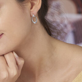 Boucles D'oreilles Pendantes Danie Argent Blanc Oxyde De Zirconium - Boucles d'oreilles fantaisie Femme | Histoire d’Or