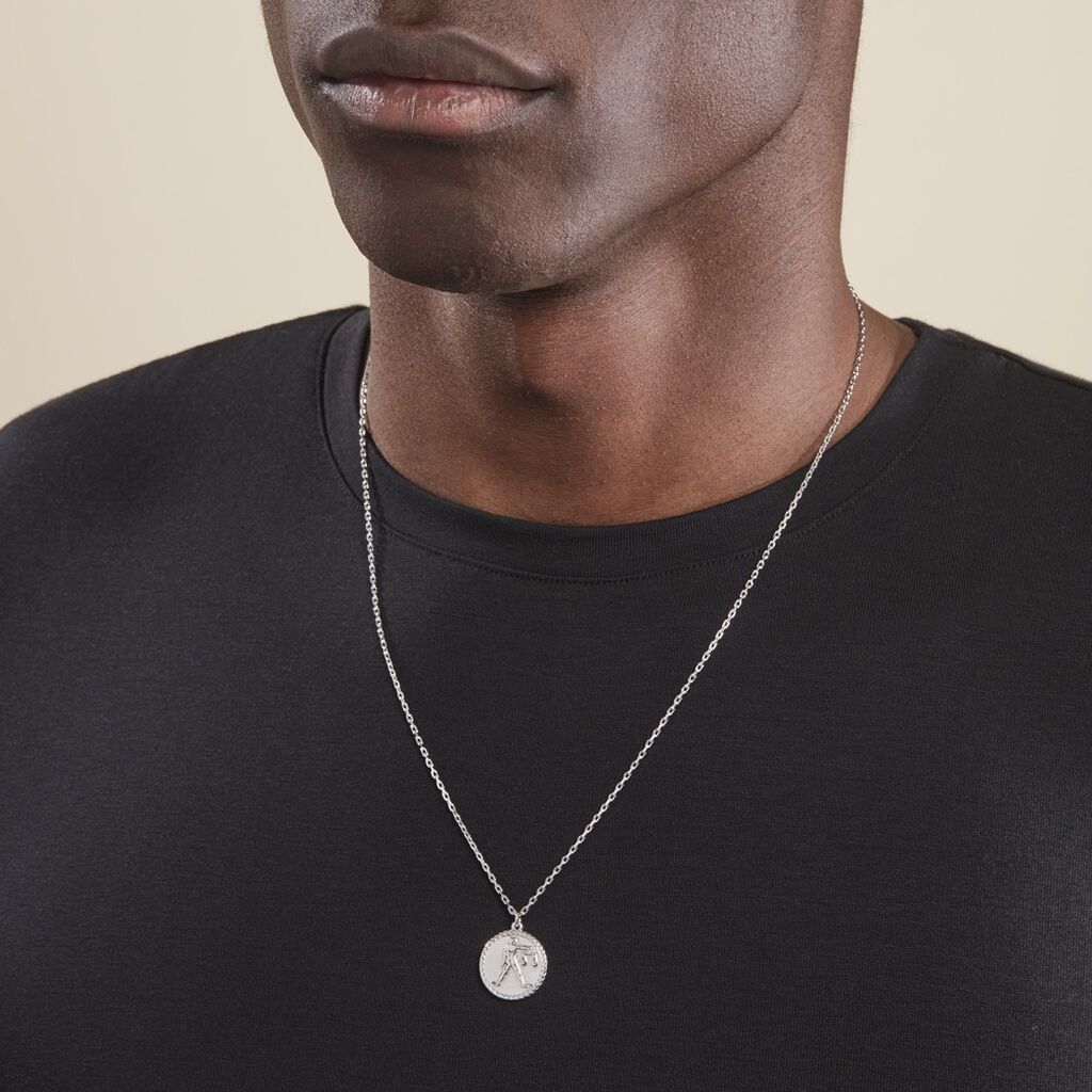 Collier Argent Blanc Lew - Colliers Zodiaque Homme | Histoire d’Or