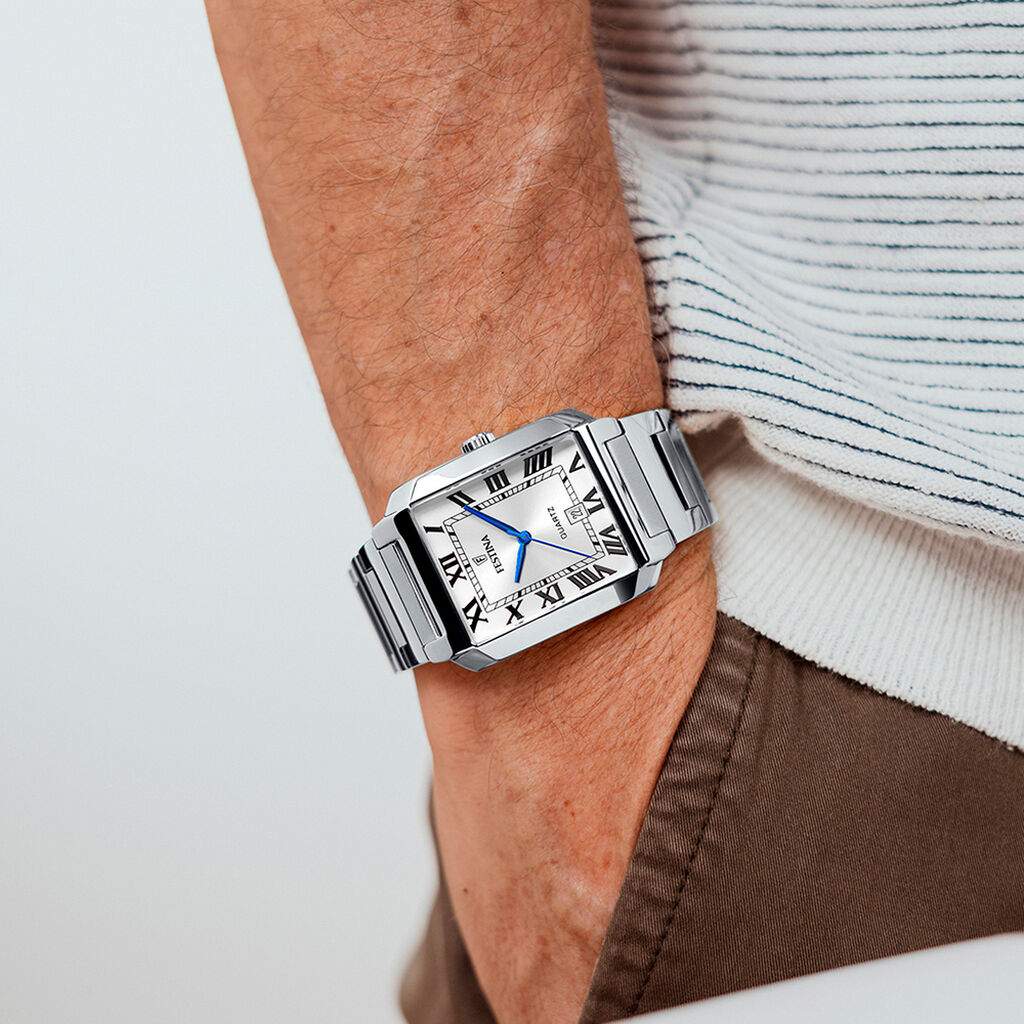Montre Festina On The Square Blanc - Montres Homme | Histoire d’Or