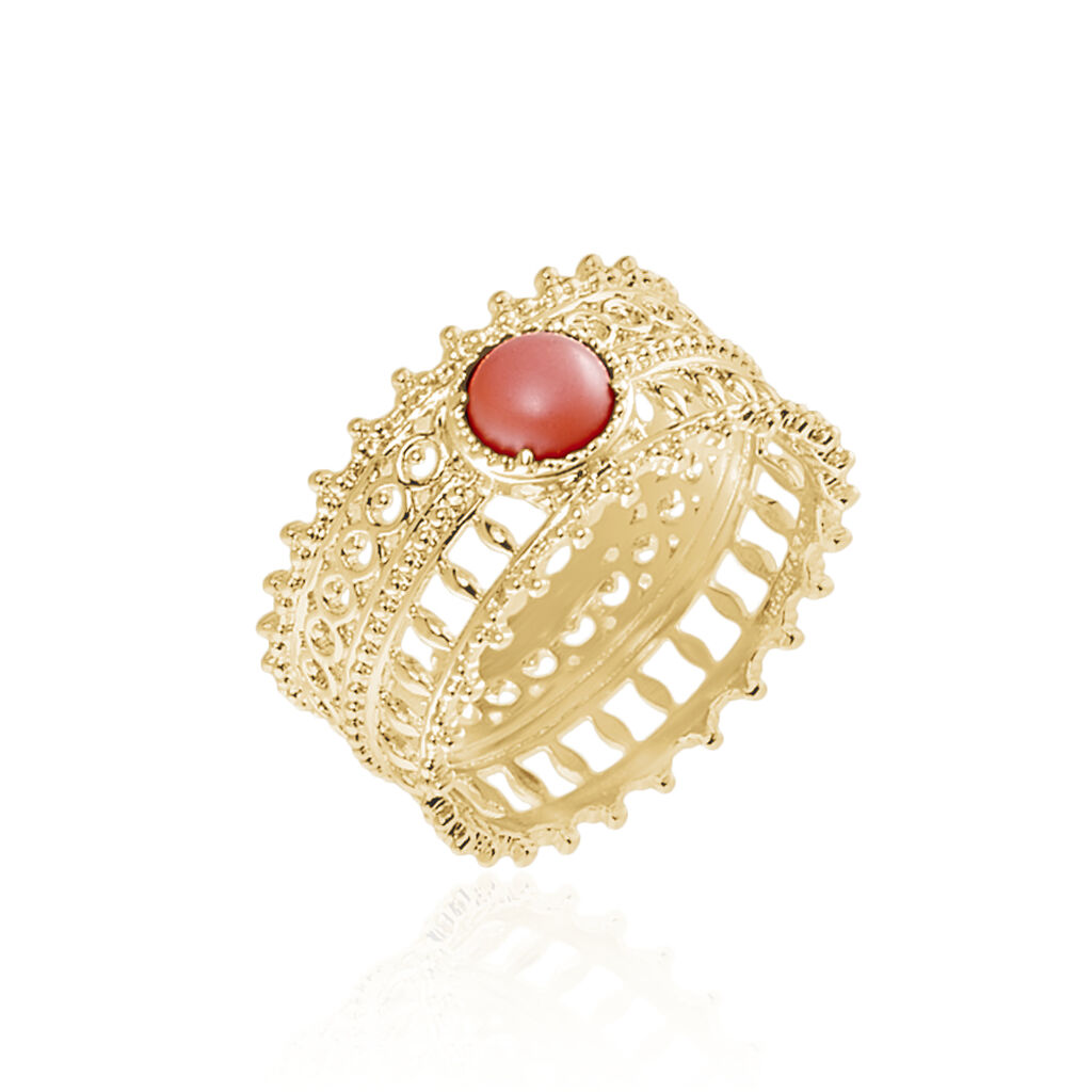 Bague Naim Plaque Or Jaune Pierre De Synthese - Bagues solitaires Femme | Histoire d’Or