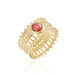 Bague Naim Plaque Or Jaune Pierre De Synthese - Bagues solitaires Femme | Histoire d’Or
