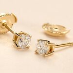 Boucles D'oreilles Puces One Or Jaune Diamants - Clous d'oreilles Femme | Histoire d&rsquo;Or