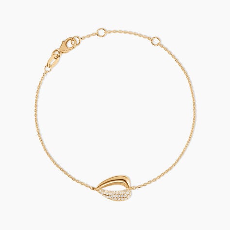 Bracelet Shiny Bold Plaqu&eacute; Or Jaune Oxyde De Zirconium - Bracelets Pierre Femme | Histoire d&rsquo;Or