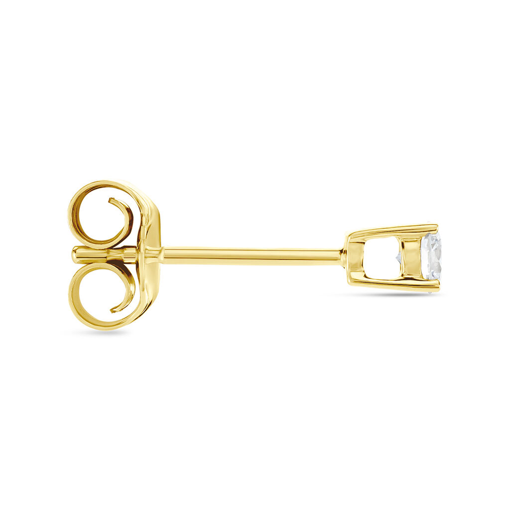 Boucle D'oreille Puce Unitaire Victoria Or Jaune Diamant - Clous d'oreilles Famille | Histoire d’Or
