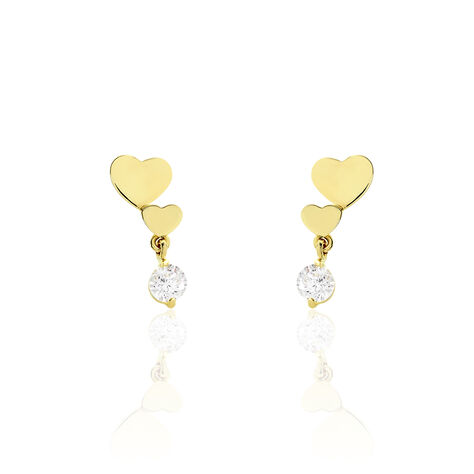 Boucles D'oreilles Pendantes Rihabe Or Jaune Oxyde De Zirconium - Boucles d'oreilles pendantes Femme | Histoire d’Or