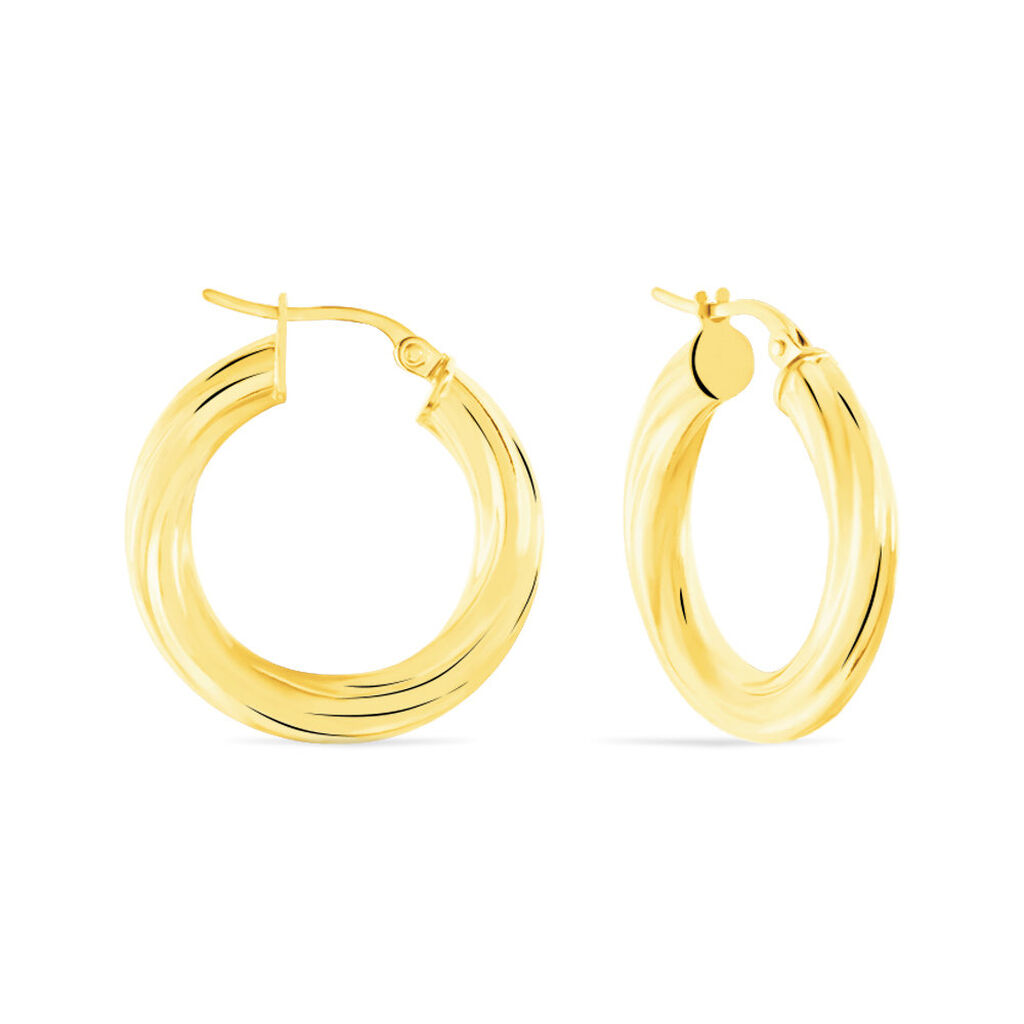 Créoles Yori Or Jaune - Boucles d'oreilles créoles Femme | Histoire d’Or