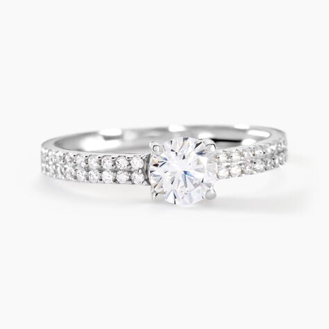 Bague Dayna Or Blanc Oxyde De Zirconium - Bagues solitaires Femme | Histoire d&rsquo;Or