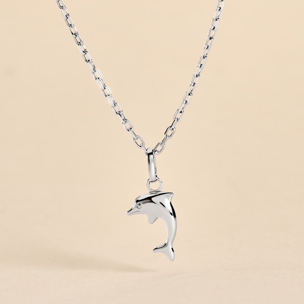 Pendentif Haizia Dauphin Or Blanc - Pendentifs Famille | Histoire d’Or