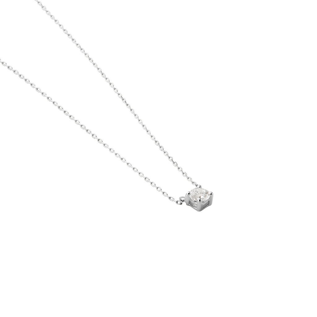 Collier Or Blanc Aphrodite Diamant - Colliers Femme | Histoire d’Or