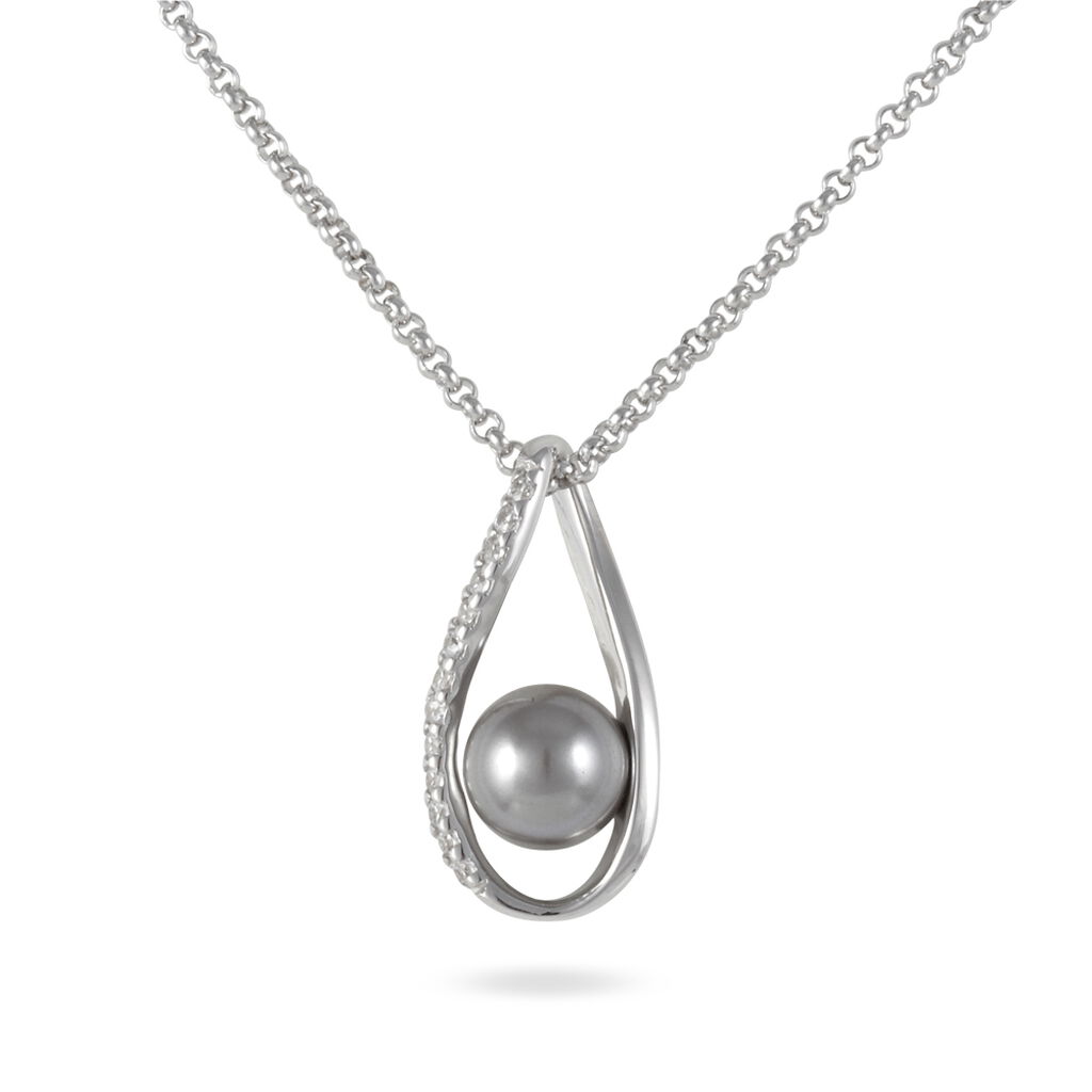 Collier Alexya Argent Blanc Perle D'imitation Et Oxyde De Zirconium - Colliers fantaisie Femme | Histoire d’Or
