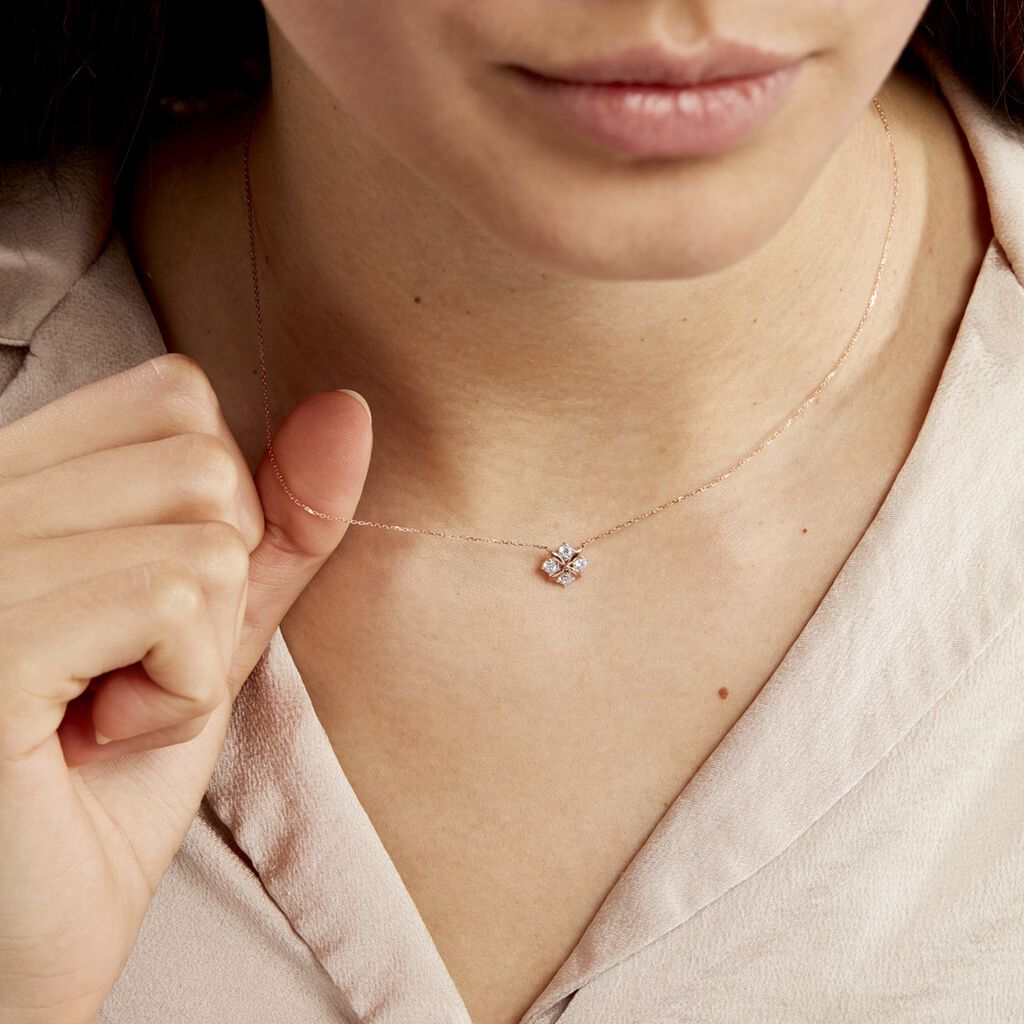 Collier Gladysse Or Rose Oxyde De Zirconium - Colliers Femme | Histoire d’Or