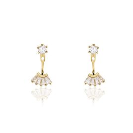 Bijoux D'oreilles Plaqué Or Jaune Allon Oxydes De Zirconium - Boucles d'oreilles fantaisie Femme | Histoire d’Or
