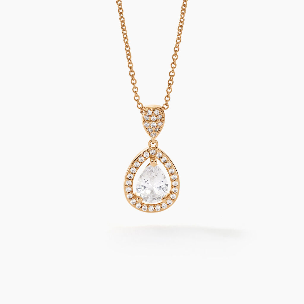 Collier Brigita Plaqu&eacute; Or Jaune Oxyde De Zirconium - Colliers Femme | Histoire d&rsquo;Or