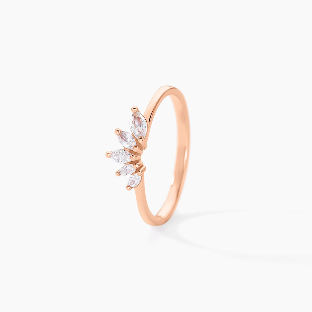 Bague Duchesse Argent Rose Oxyde De Zirconium - Bagues avec pierre Femme | Histoire d’Or