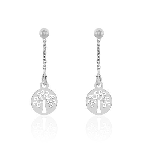 Boucles D'oreilles Pendantes Audrey-rose Argent Blanc - Boucles d'oreilles fantaisie Femme | Histoire d’Or