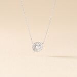 Collier Mentoura Or Blanc Diamant Synth&eacute;tique - Colliers Femme | Histoire d&rsquo;Or
