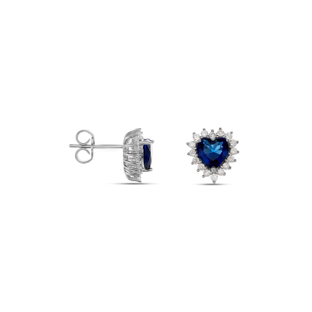 Boucles D'oreilles Puces Argent Blanc Sphinx Pierres - Boucles d'oreilles fantaisie Femme | Histoire d’Or