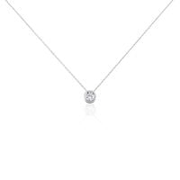 Collier Columbine Or Blanc Oxyde De Zirconium Blanc