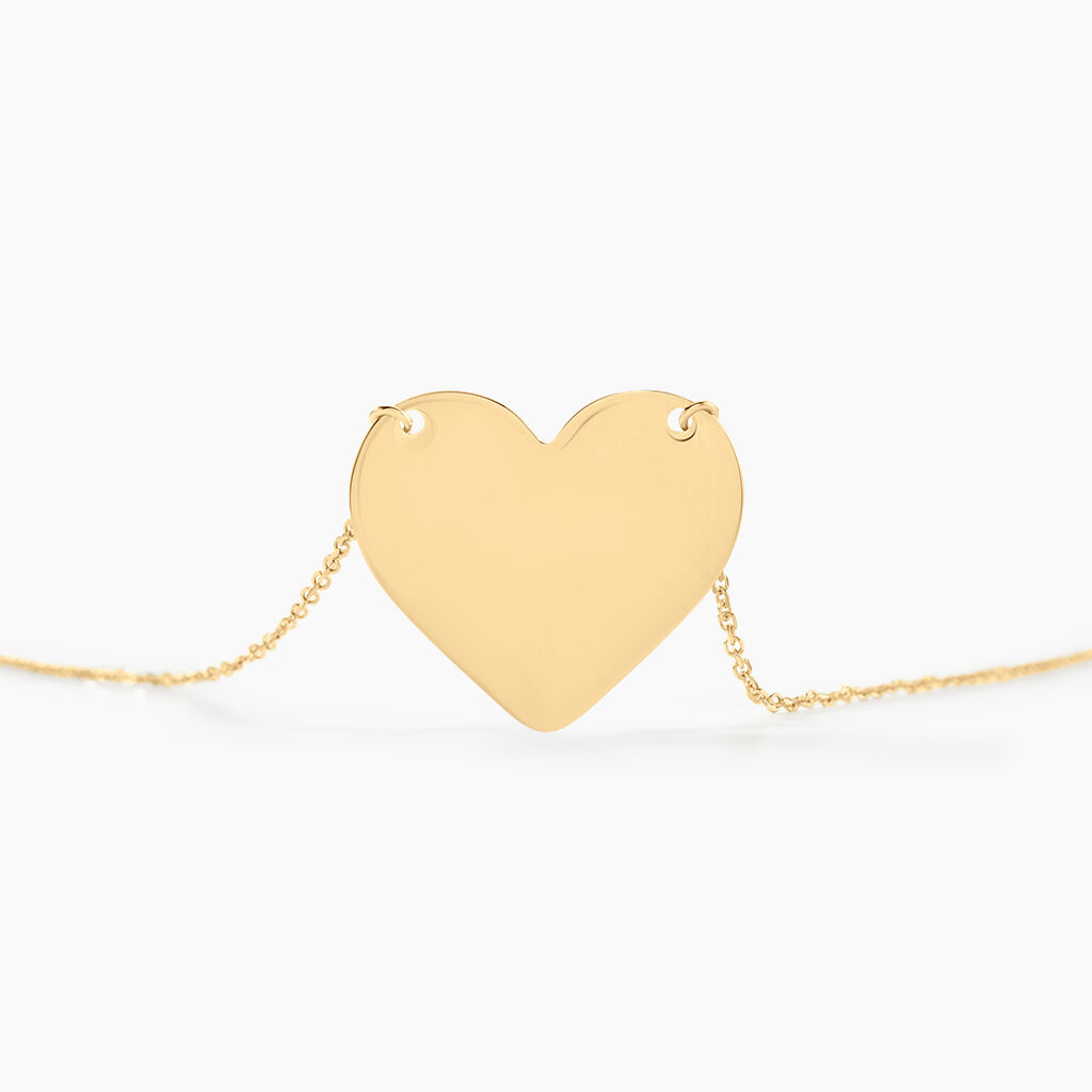 Collier Coeur Gravable Or Jaune - Cadeaux de naissance Femme | Histoire d’Or