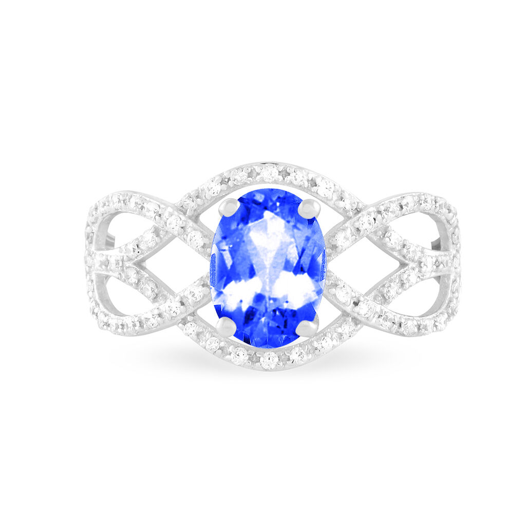 Bague Tina Or Blanc Saphir Et Diamant - Bagues solitaires Femme | Histoire d&rsquo;Or