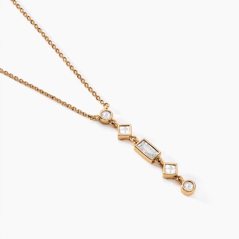 Collier Gold Chandelier Plaqué Or Doré Oxyde De Zirconium - Colliers Femme | Histoire d’Or