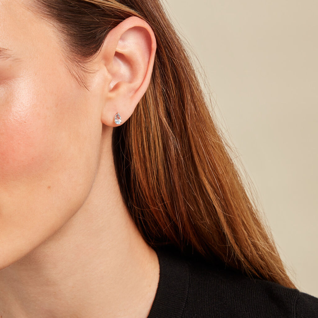 Boucles D'oreilles Puces Goutte Or Jaune Topaze - Clous d'oreilles Femme | Histoire d’Or