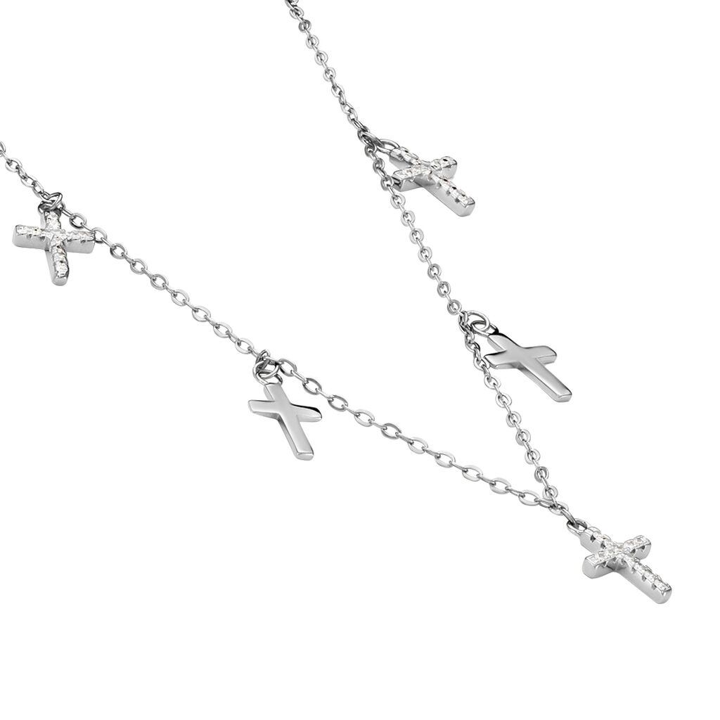 Collier Ivah Argent Blanc Oxyde De Zirconium - Colliers fantaisie Femme | Histoire d’Or
