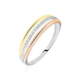 Bague Or Tricolore Vanadis Diamants - Bagues avec pierre Femme | Histoire d’Or