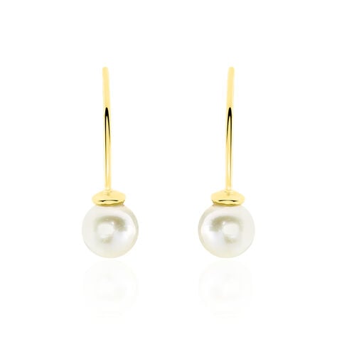 Créoles Alone Rondes Or Jaune Perle De Culture - Boucles d'oreilles créoles Femme | Histoire d’Or