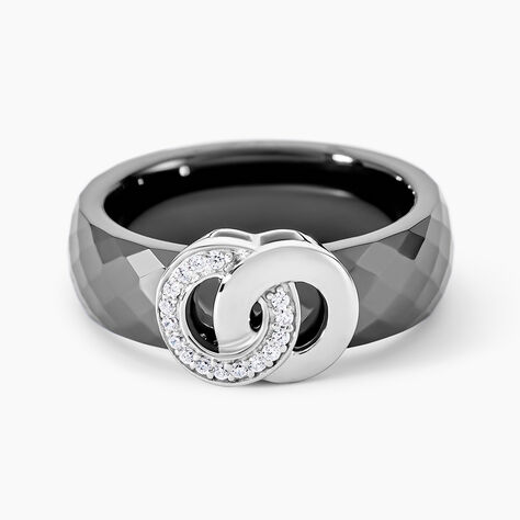 Bague Argent Blanc Valérie Oxyde De Zirconium Et Céramique - Bagues avec pierre Femme | Histoire d’Or
