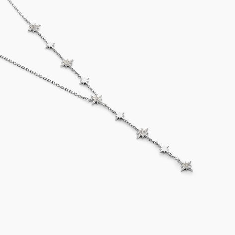 Collier Astre Precieux Argent Blanc Oxydes De Zirconium - Colliers Femme | Histoire d&rsquo;Or