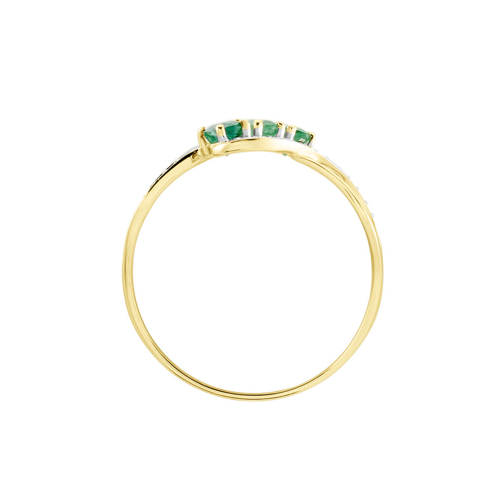 Bague Simma Or Jaune Diamant Et Emeraude - Bagues avec pierre Femme | Histoire d’Or