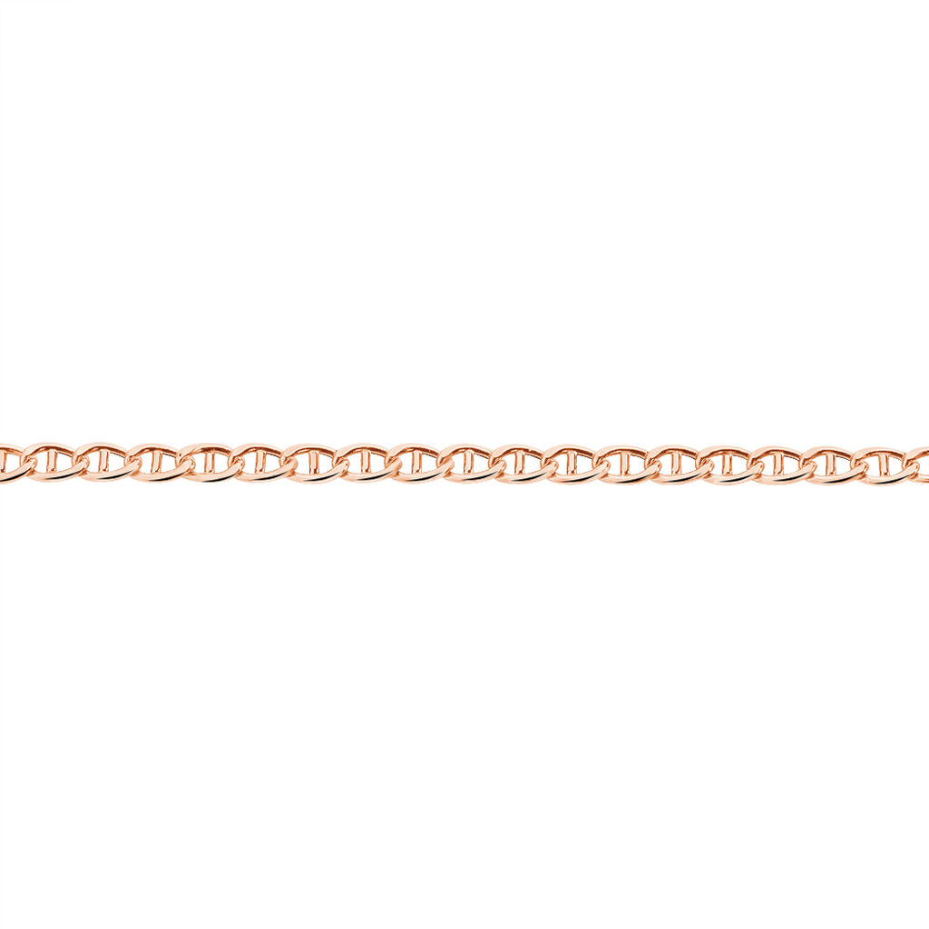 Bracelet Capucin Or Rose Maille Marine Plate - Bracelets chaîne Femme | Histoire d’Or