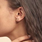 Boucles D'oreilles Puces Anne-maudae Double Coeurs Or Bicolore - Clous d'oreilles Femme | Histoire d&rsquo;Or