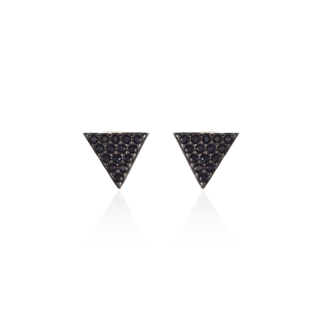 Boucles D'oreilles Puces Amellia Argent Rose Oxyde De Zirconium - Boucles d'oreilles fantaisie Femme | Histoire d’Or