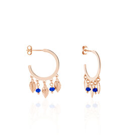 Créoles Maxine Argent Rose Pierre De Synthese - Boucles d'oreilles créoles Femme | Histoire d’Or