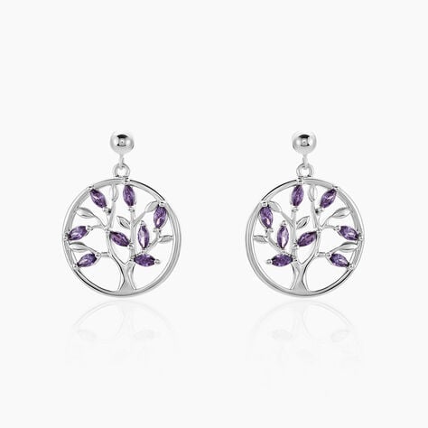Boucles D'oreilles Pendantes Venka Argent Blanc Oxyde De Zirconium - Boucles d'oreilles fantaisie Femme | Histoire d&rsquo;Or