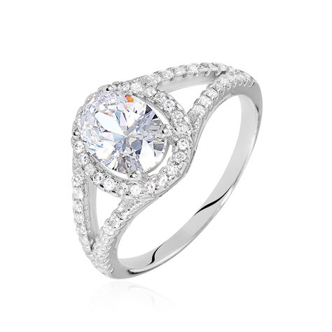 Bague Melyssa Argent Blanc Oxyde De Zirconium - Bagues solitaires Femme | Histoire d&rsquo;Or