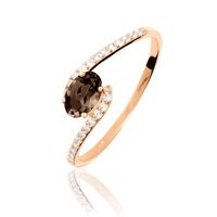 Bague Loriane Or Rose Quartz Et Diamant