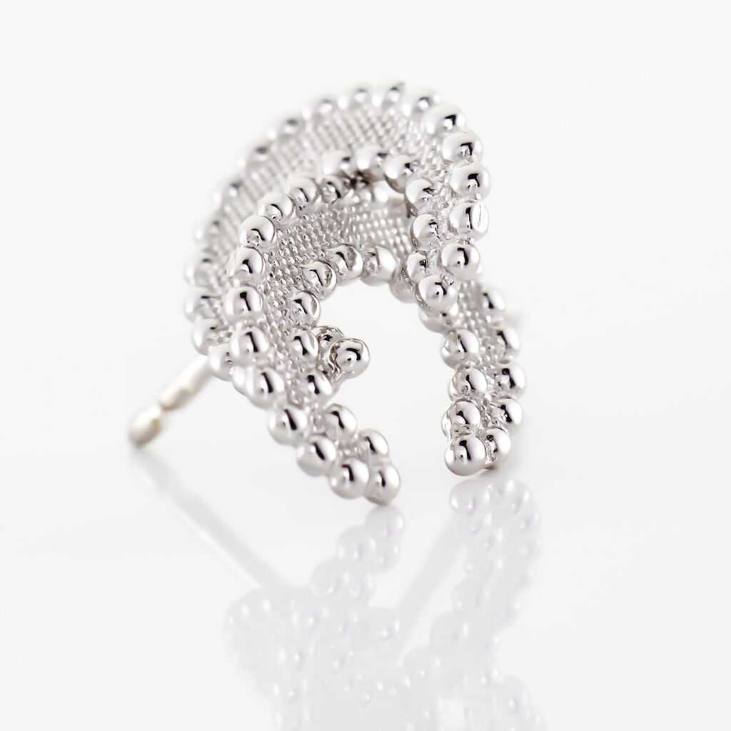 Boucles D'oreilles Puces Vaea Argent Blanc - Boucles d'oreilles fantaisie Femme | Histoire d’Or