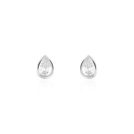 Boucles D'oreilles Puces Amaranthus Or Blanc Oxyde - Clous d'oreilles Femme | Histoire d’Or