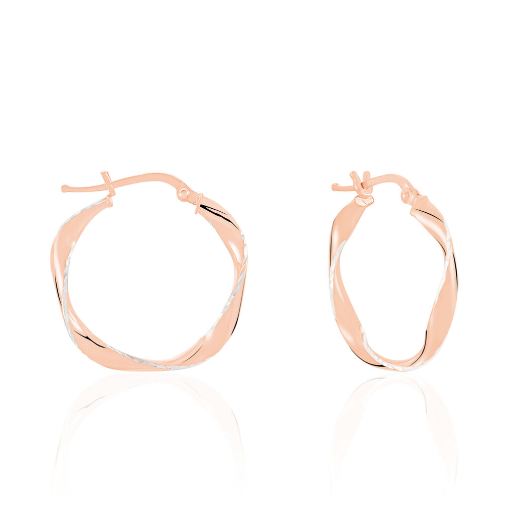 Créoles Argent Rose Alieno - Boucles d'oreilles créoles Femme | Histoire d’Or