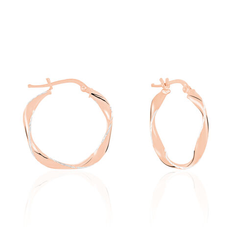 Créoles Argent Rose Alieno - Boucles d'oreilles créoles Femme | Histoire d’Or
