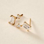 Boucles D'oreilles Puces Ashtad Or Jaune Oxyde De Zirconium - Clous d'oreilles Femme | Histoire d&rsquo;Or