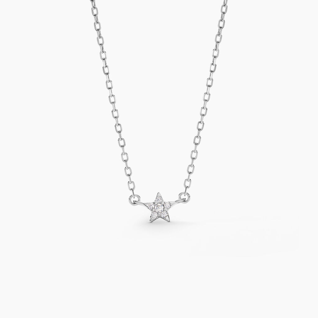 Collier Saya Argent Blanc Oxyde De Zirconium - Colliers fantaisie Femme | Histoire d&rsquo;Or