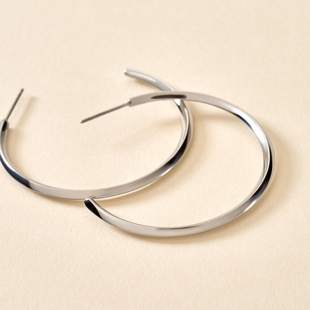 Cr&eacute;oles Tahaa Acier Blanc - Boucles d'oreilles cr&eacute;oles Femme | Histoire d&rsquo;Or
